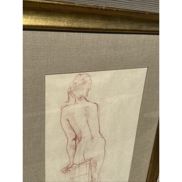 Mcm Original Sketch Still Life Nude Signed J Whay? Rare One Of A Kind - Picture 2 of 8